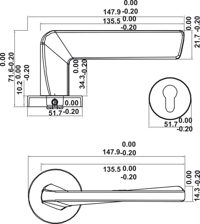 Bộ Khóa Tay Nắm Cửa DIY Set D Hafele 499.63.625