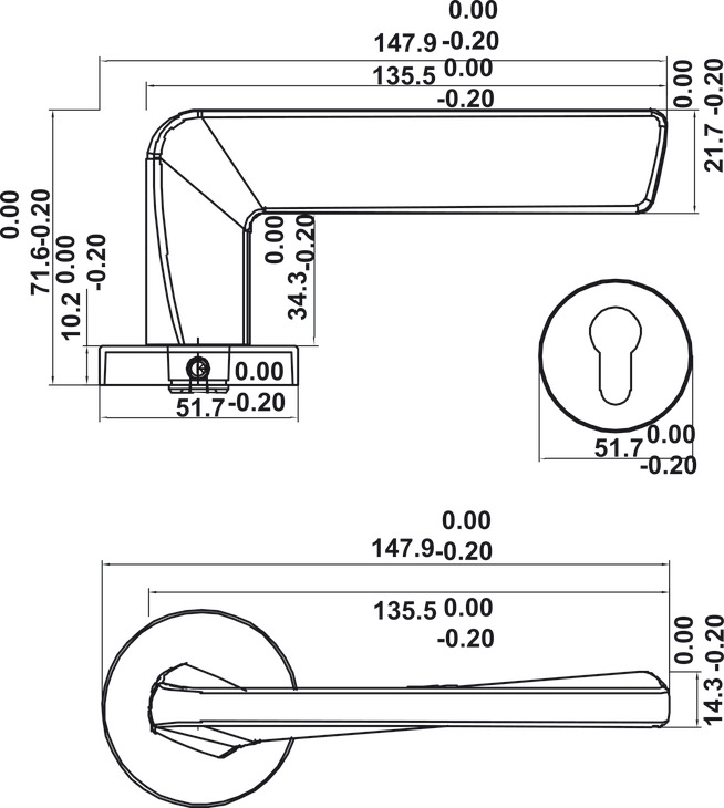 Bộ Khóa Tay Nắm Cửa DIY Set D Hafele 499.63.630