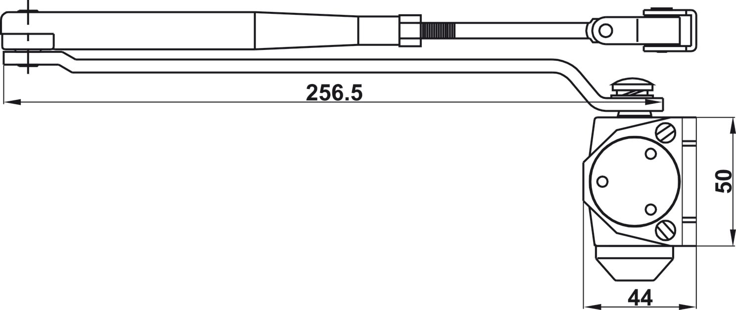 Tay Đẩy Hơi Cùi Chỏ 80Kg DC413 Hafele 489.30.036