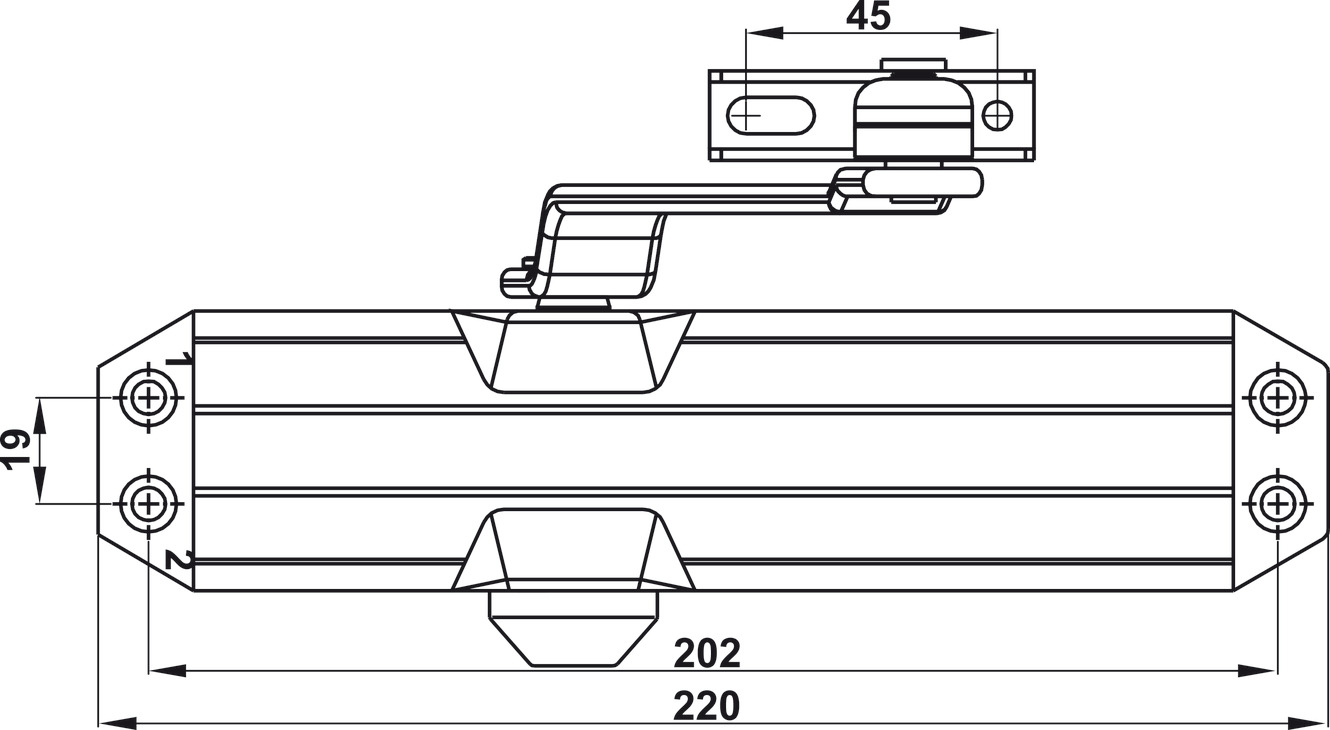Tay Đẩy Hơi Cùi Chỏ 80Kg DC413 Hafele 489.30.036