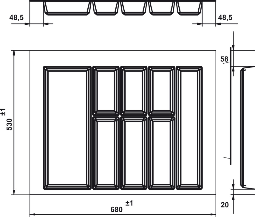 Khay Classico xám 550/700 mm Hafele 556.52.247