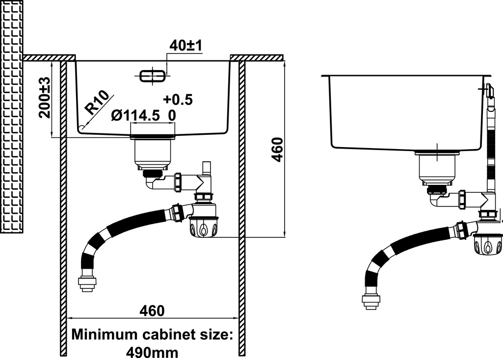 Chậu Rửa Chén Bát Inox HS24-SSN1S-440 Hafele 567.24.447