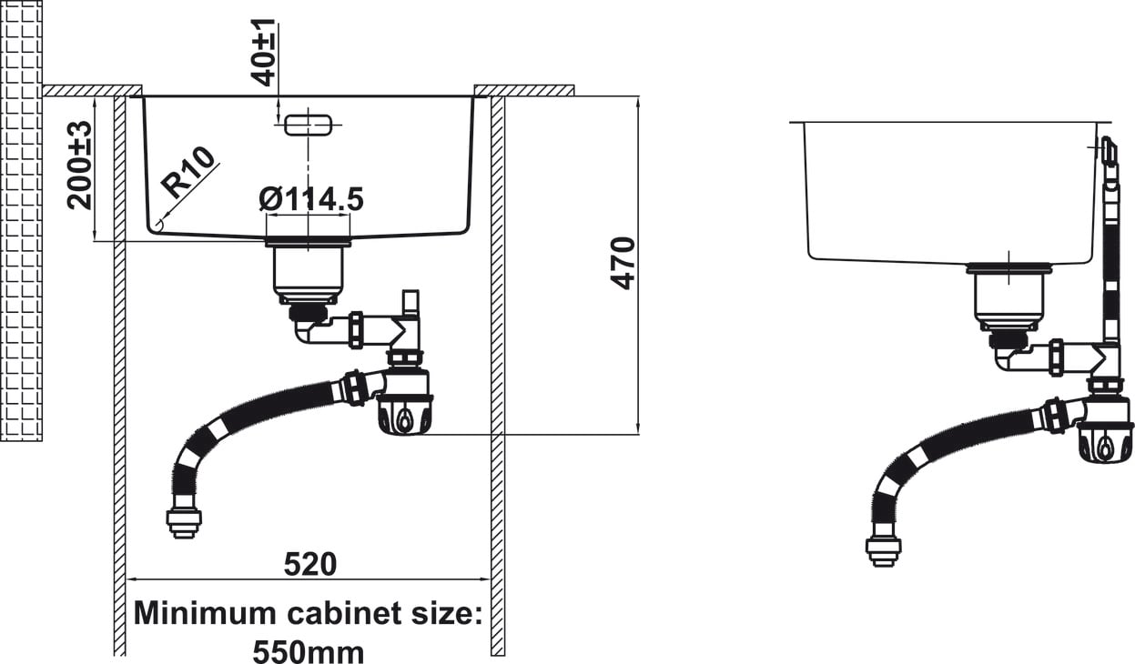 Chậu Rửa Chén Bát Inox HS24-SSN1S-490 Hafele 567.24.417