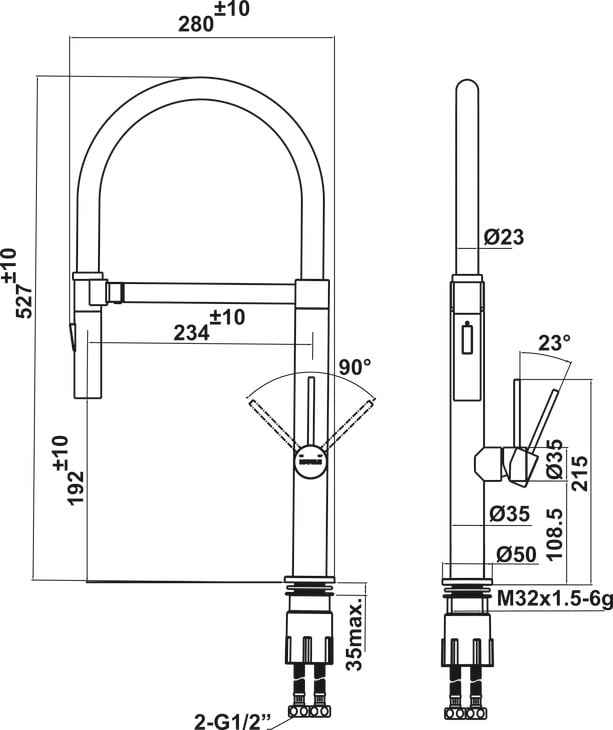 Vòi Rửa Chén HT24-SH1F527 Hafele 570.85.451