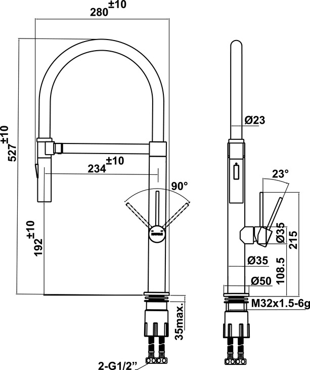 Vòi Rửa Chén HT24-SH1F527 Hafele 570.85.051