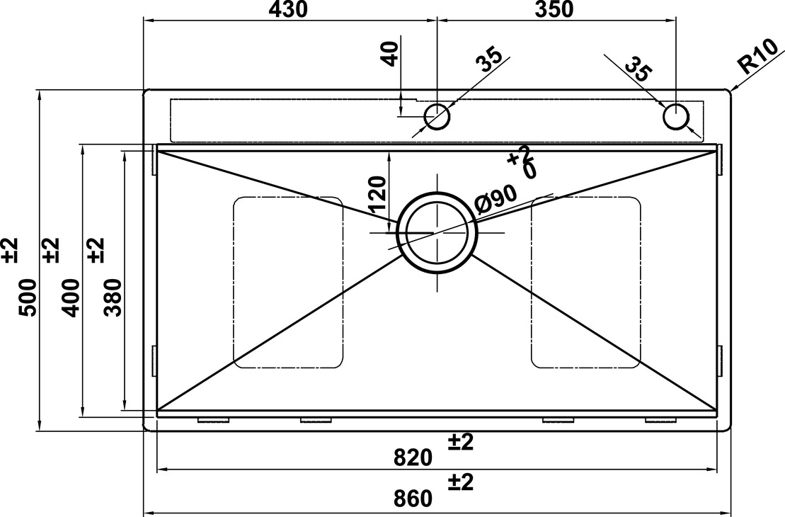 Chậu Rửa Chén Inox HS24-SSN1S-8650 Hafele 567.20.637