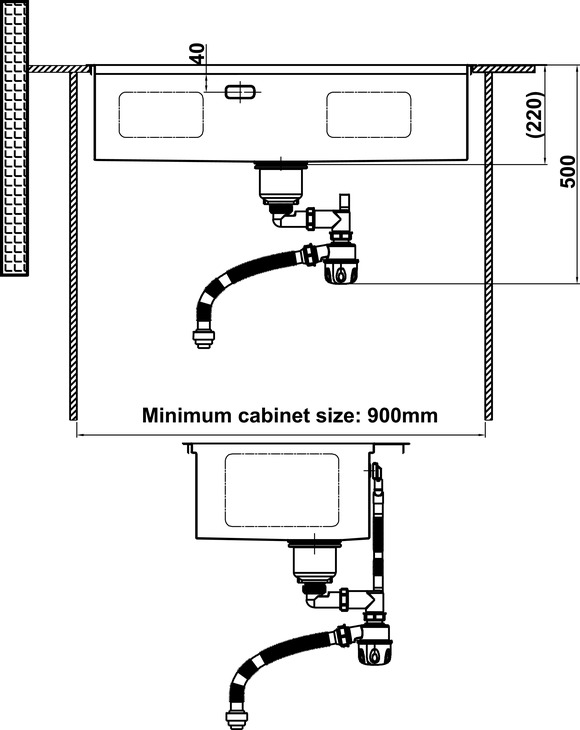 Chậu Rửa Chén Inox HS24-SSN1S-8650 Hafele 567.20.637