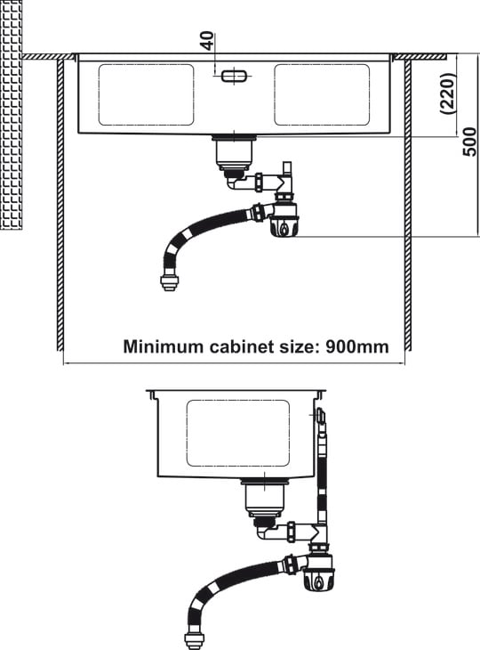 Chậu Rửa Chén Inox HS24-SSN1S-8644 Hafele 567.24.477