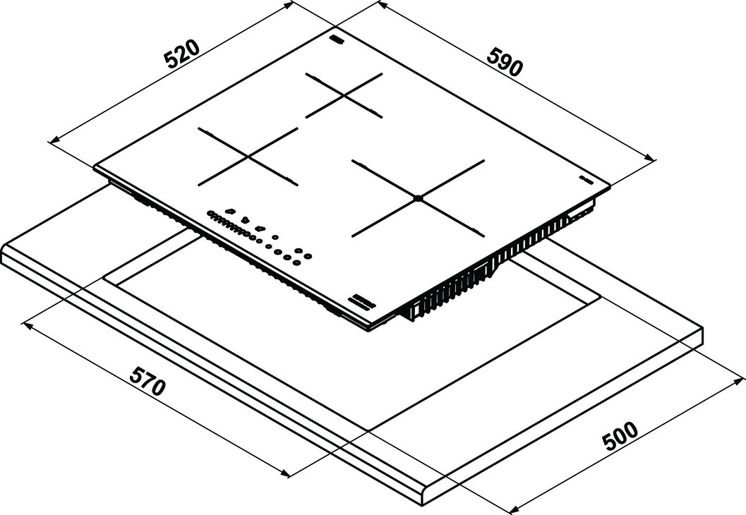Bếp từ 3 vùng nấu Hafele HC-I6035B 533.09.961