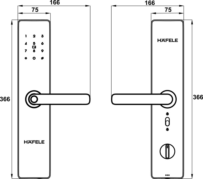 Khóa điện tử Hafele AL2402B màu đen 912.20.692