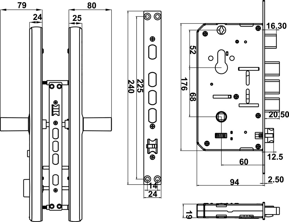Khóa điện tử Hafele AL2402B màu đen 912.20.692
