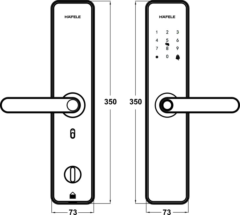 Khóa điện tử Hafele AL2401 màu đen 912.20.693