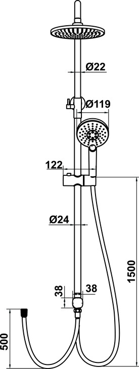 ECO Thanh sen kết hợp ko gồm bộ trộn đen Hafele 589.34.429