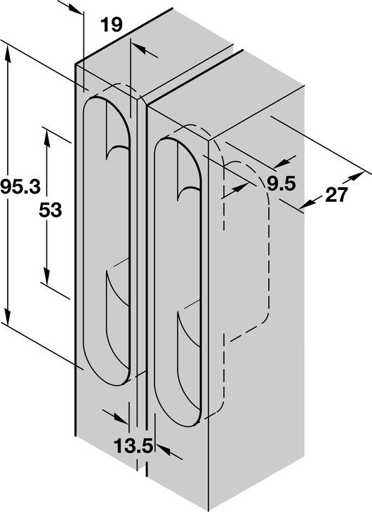 Bản lề SOSS 212 19.1x95.3 (mạ niken) Hafele 341.07.754