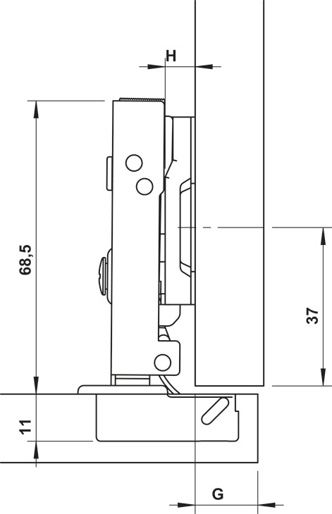 Bản Lề Trùm Ngoài Metalla SM DIY 110º Hafele 315.07.113