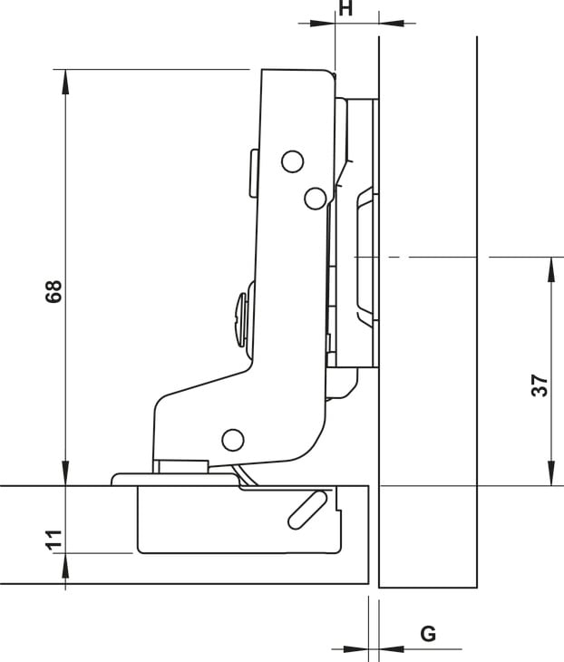 Bản Lề Lọt Lòng Metalla SM DIY 110º Hafele 315.07.115