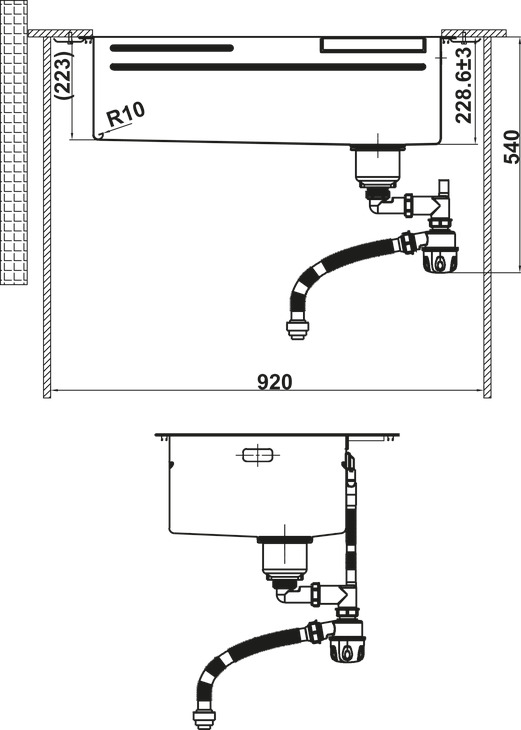 Chậu Rửa Chén Bát Inox WF R10 HS25-SSN1S-8052 Hafele 567.24.489