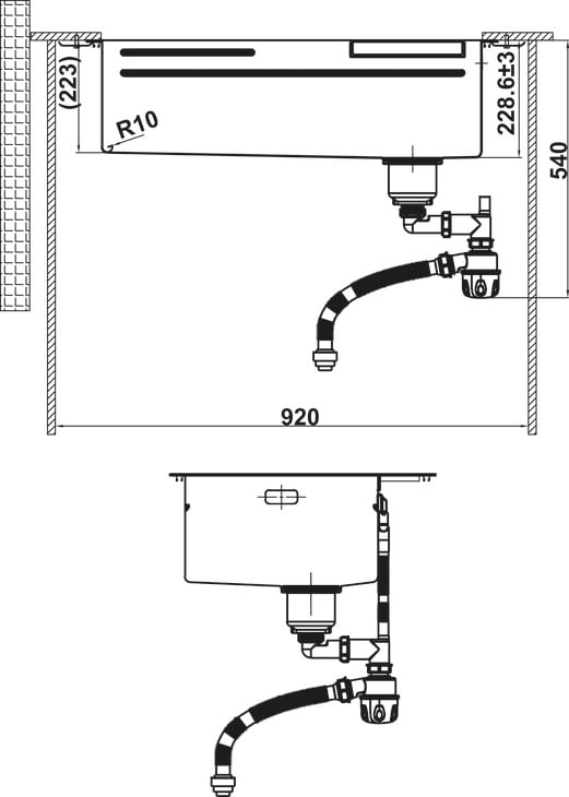 Chậu Rửa Chén Bát Inox WF R10 HS25-SSN1S-8052 Hafele 567.24.488