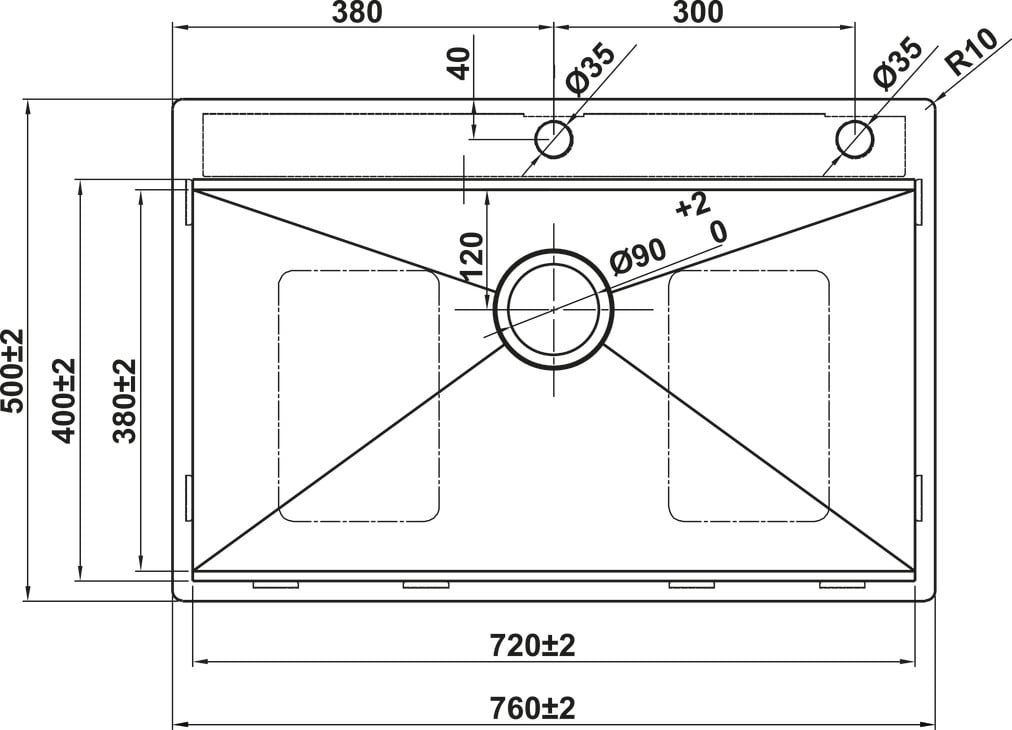 Chậu SUS WS R10 HS25-SSN1S-7650 _đen Hafele 567.24.485