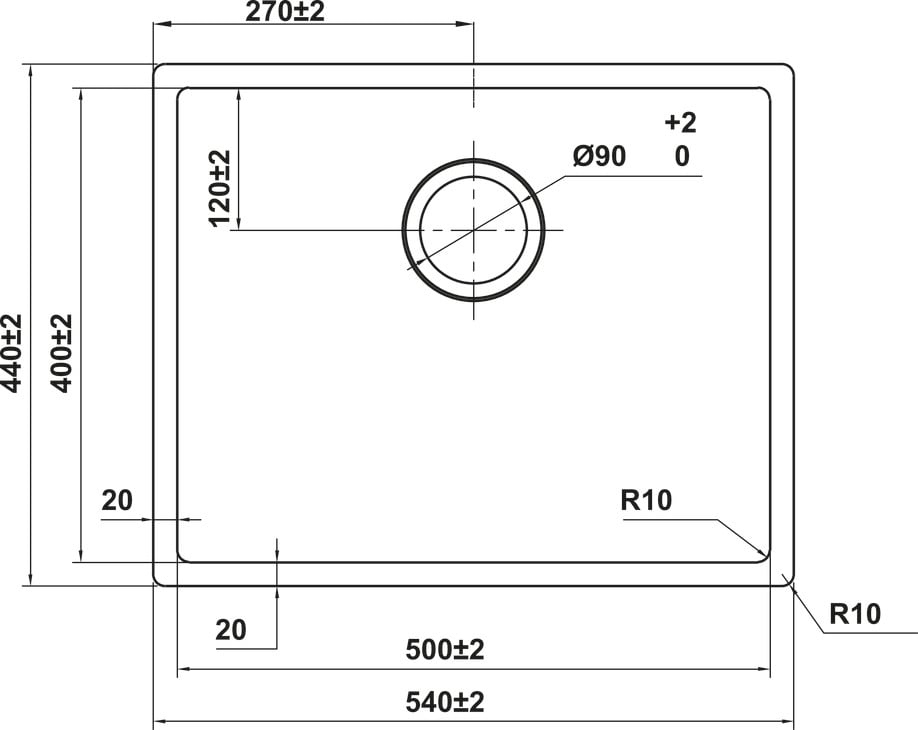 Chậu Rửa Chén Bát Inox WF R10 HS25-SSN1S-540 Hafele 567.24.480