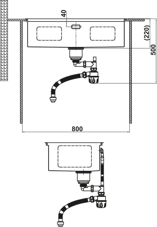 Chậu Rửa Chén Bát Inox WF R10 HS25-SSN1S-7644 Hafele 567.24.487