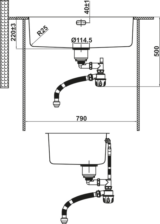 Chậu Rửa Chén Bát Inox R25 HS25-SSN1S-760 Hafele 567.24.482