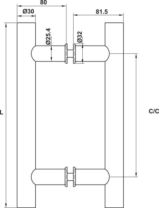 Tay Nắm Kéo Chữ H Dài 800mm Hafele 903.01.804