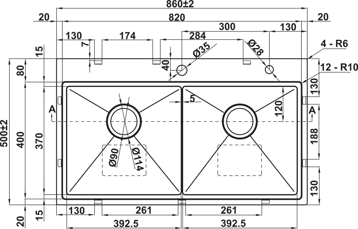 Chậu Rửa Chén Inox WS R10 HS25-SSN2S-8650 Hafele 567.94.024
