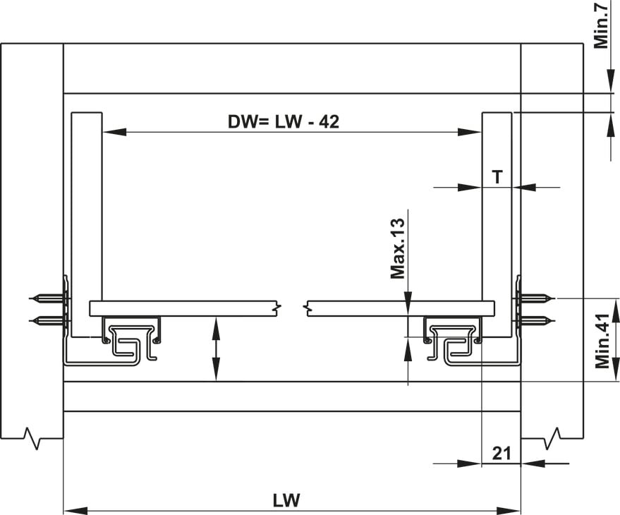 Thanh nhôm đồng bộ 1000 mm Hafele 433.32.996