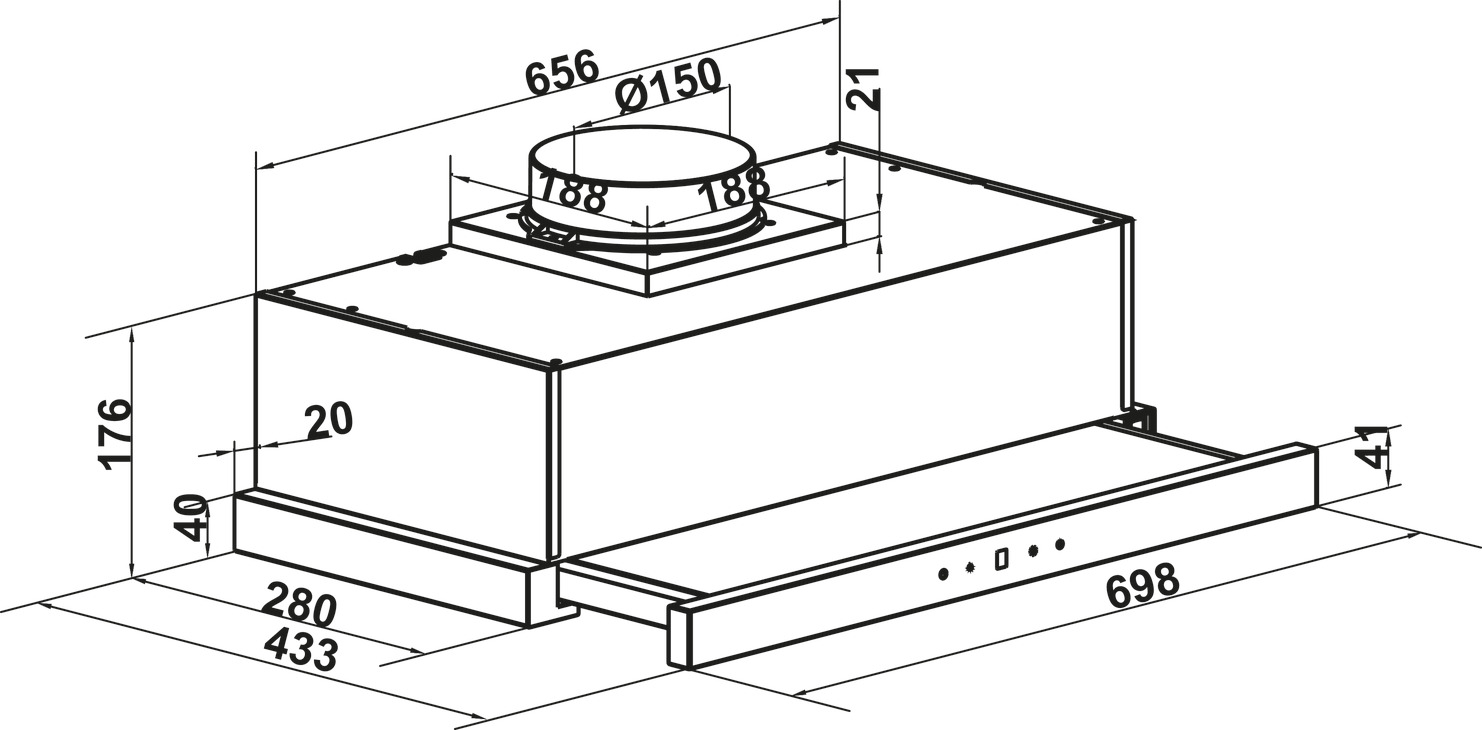 Máy Hút Mùi Âm Tủ HC-H7031TB Hafele 538.86.096