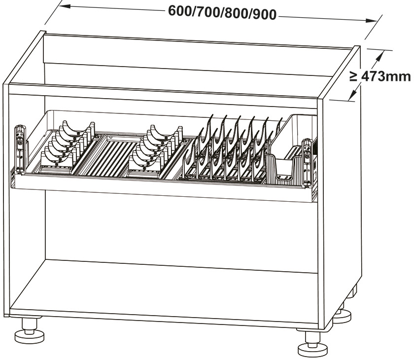 Rổ Kéo Dưới Cho Xoong Nồi Dining Agent 900mm Hafele 545.14.312