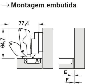 Bản Lề Lọt Lòng Metalla SM 165º Hafele 315.02.752