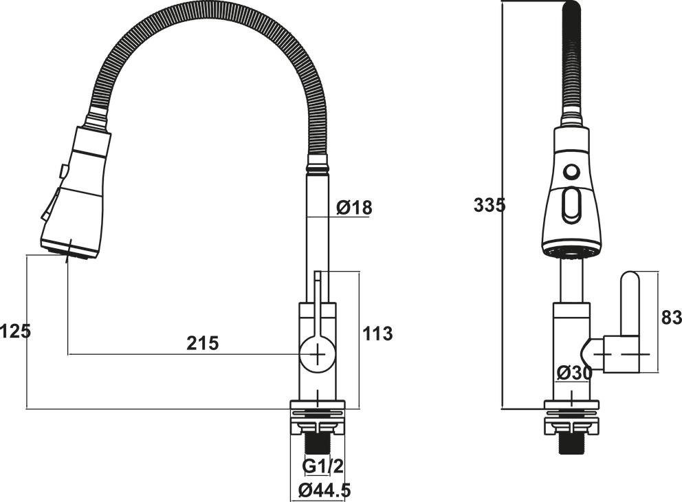 Vòi bếp Hafele nước lạnh Chrome 495.50.280