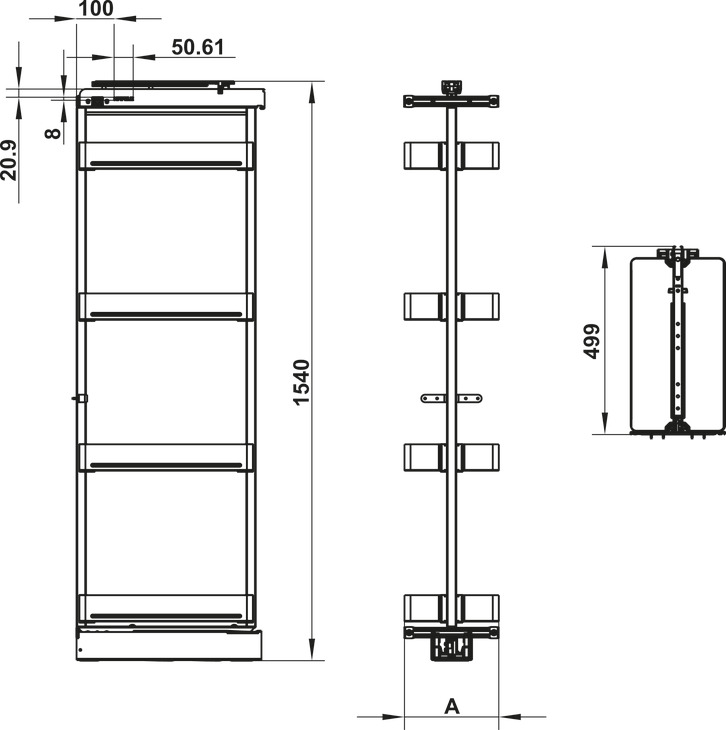 Tủ Đồ Khô Dispensa 400mm Hafele 504.68.390