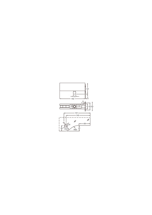 Kẹp Kính Trên Khung Gắn Tường Inox Mờ Hafele 981.50.050