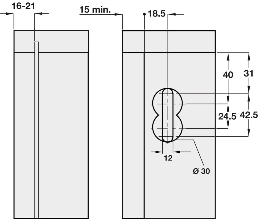 Bas Treo Tủ Âm Tường Hafele 290.41.900