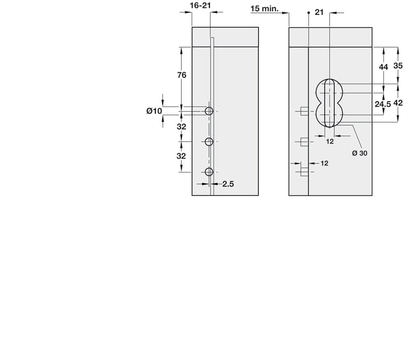 Bas Treo Tủ Âm Tường Phải Hafele 290.41.905