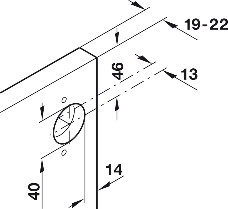 Phụ Kiện Bản Lề Cho Cửa 1 Cánh 19 - 22mm Hafele 408.24.011