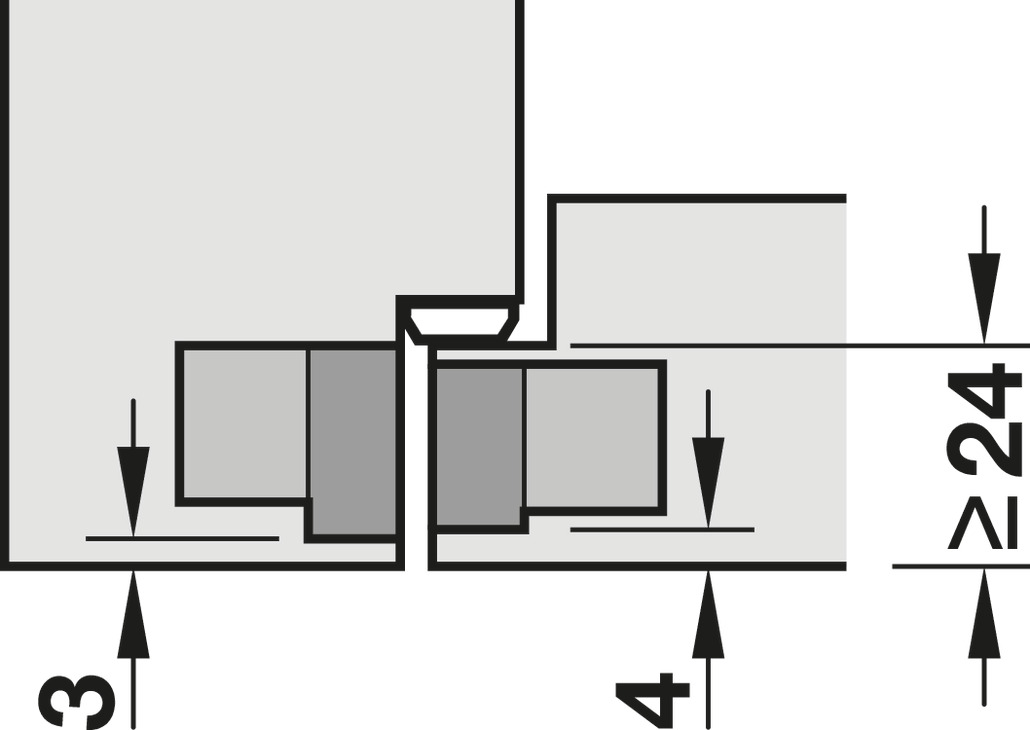 Architectural hinge alu.stainl.st.design Hafele 924.18.904
