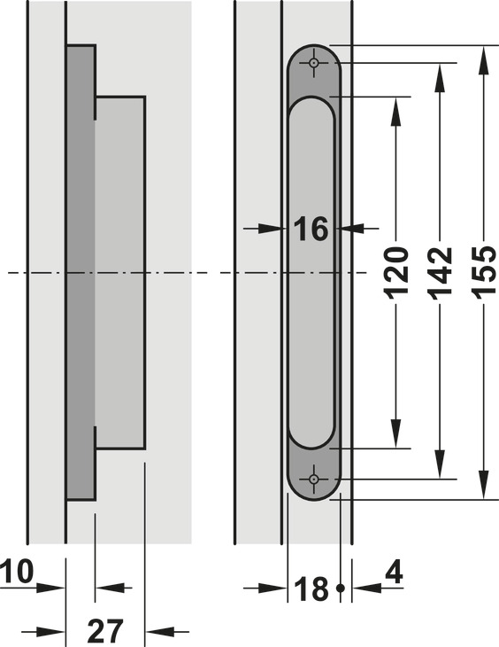Architectural hinge alu.stainl.st.design Hafele 924.18.904