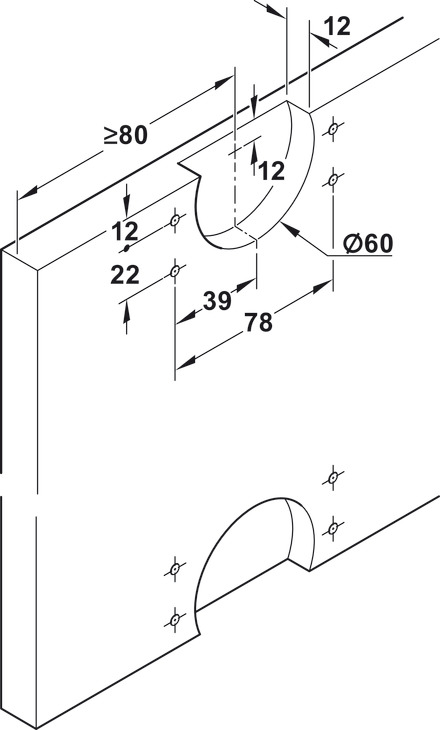 Phụ Kiện Cửa Trượt Tủ Slido F-Line18 50A Hafele 401.30.016