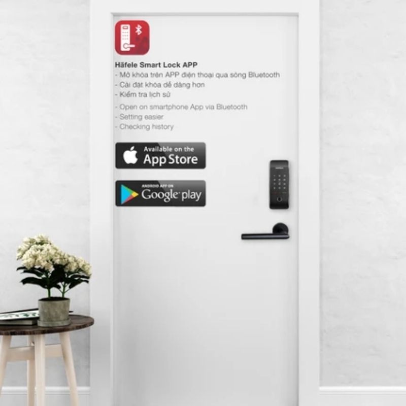 Khóa điện tử Hafele ER5100 cho cửa gỗ / Màu đen, mã số 912.20.200