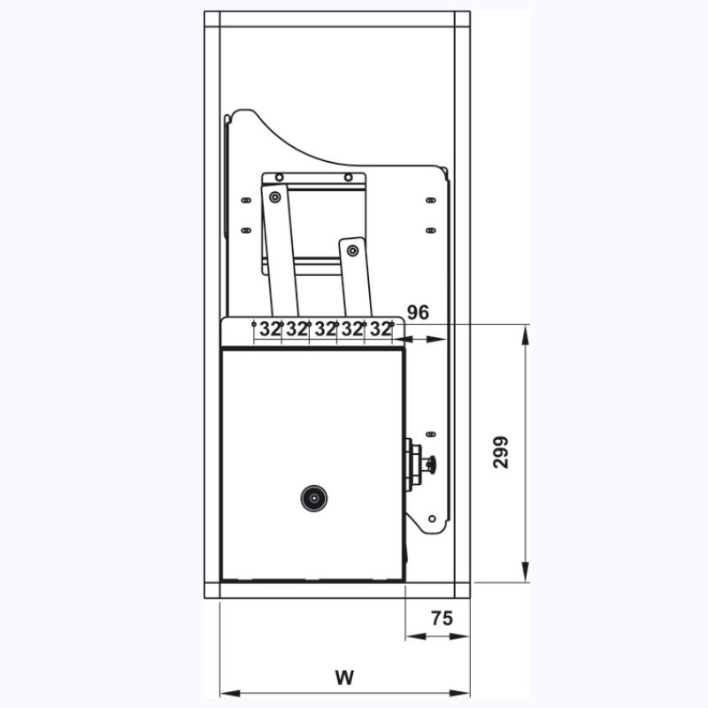 Giá bát đĩa nâng hạ Hafele 504.76.142 - Cho chiều rộng tủ 800 mm