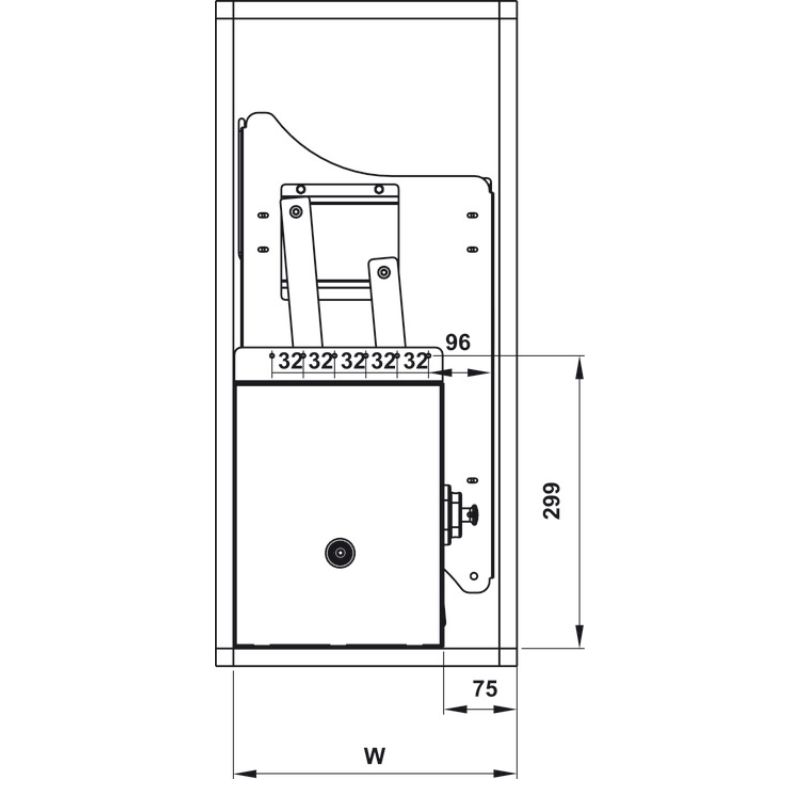 Giá bát nâng hạ Hafele 504.76.012 - Cho chiều rộng tủ 800 mm