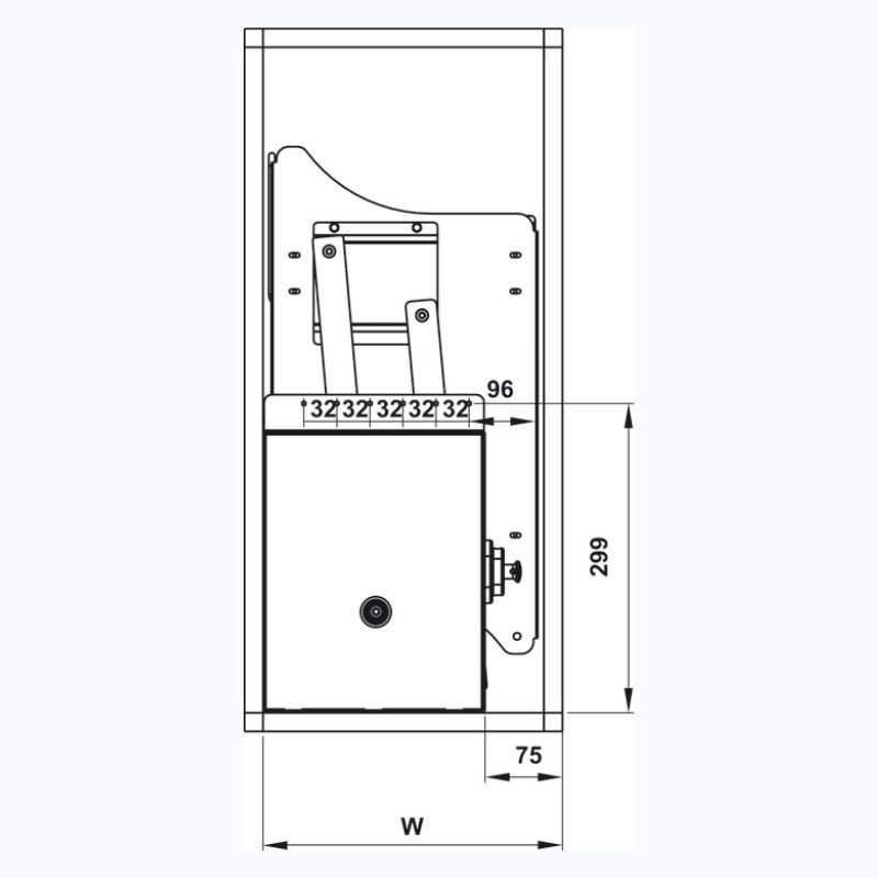 Giá bát nâng hạ Hafele 504.76.013