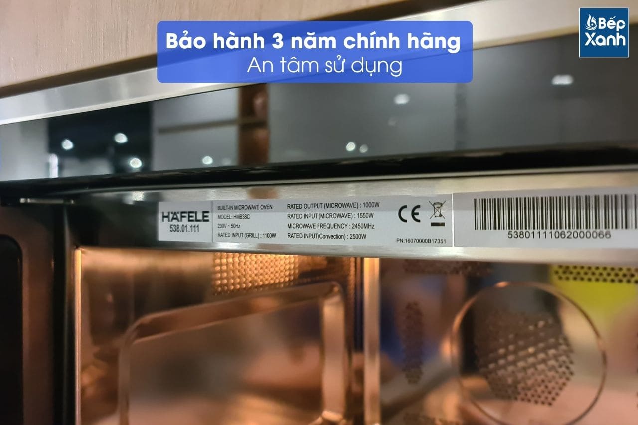 Lò vi sóng kết hợp nướng âm tủ Hafele HM-B38C 538.01.111
