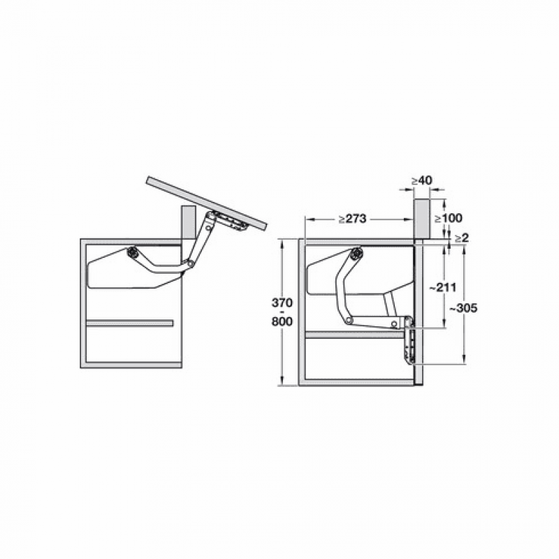 Bộ hộp lực Free Swing Hafele 372.34.620
