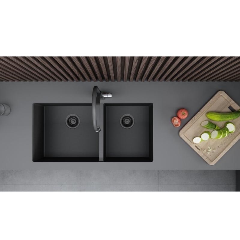 Chậu đá Hafele HS21-SSN2S90 / Màu đen, Mã số: 567.96.310