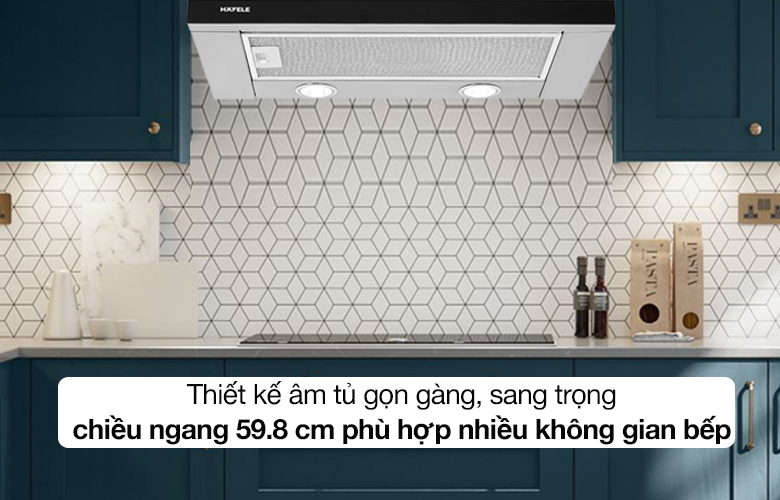 Máy Hút Mùi Âm Tủ 60cm Hafele HH-TG60E / Ngang 60cm, Kính đen, Mã số 539.81.073