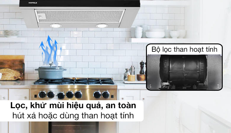 Máy Hút Mùi Âm Tủ 90cm Hafele HH-TG90E / Ngang 90cm, Kính đen, Mã số 539.81.075